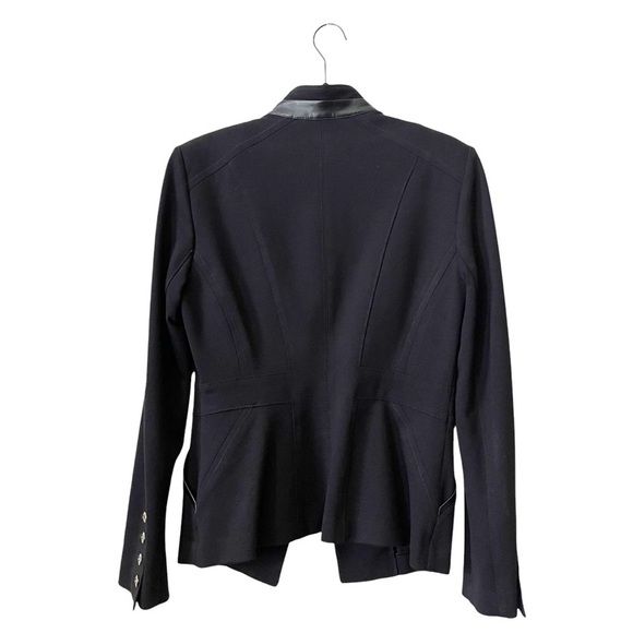 White House Black Market Black Ponte Jacket Women's Size 4 Stretch One Button - Picture 3 of 5